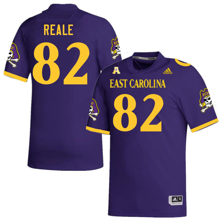 Men #82 Gage Reale ECU Pirates College Football Jerseys Stitched-Purple